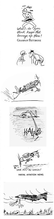 Cartoon showing a man flying a plane and another stuck in a hole labeled 'SALE'.