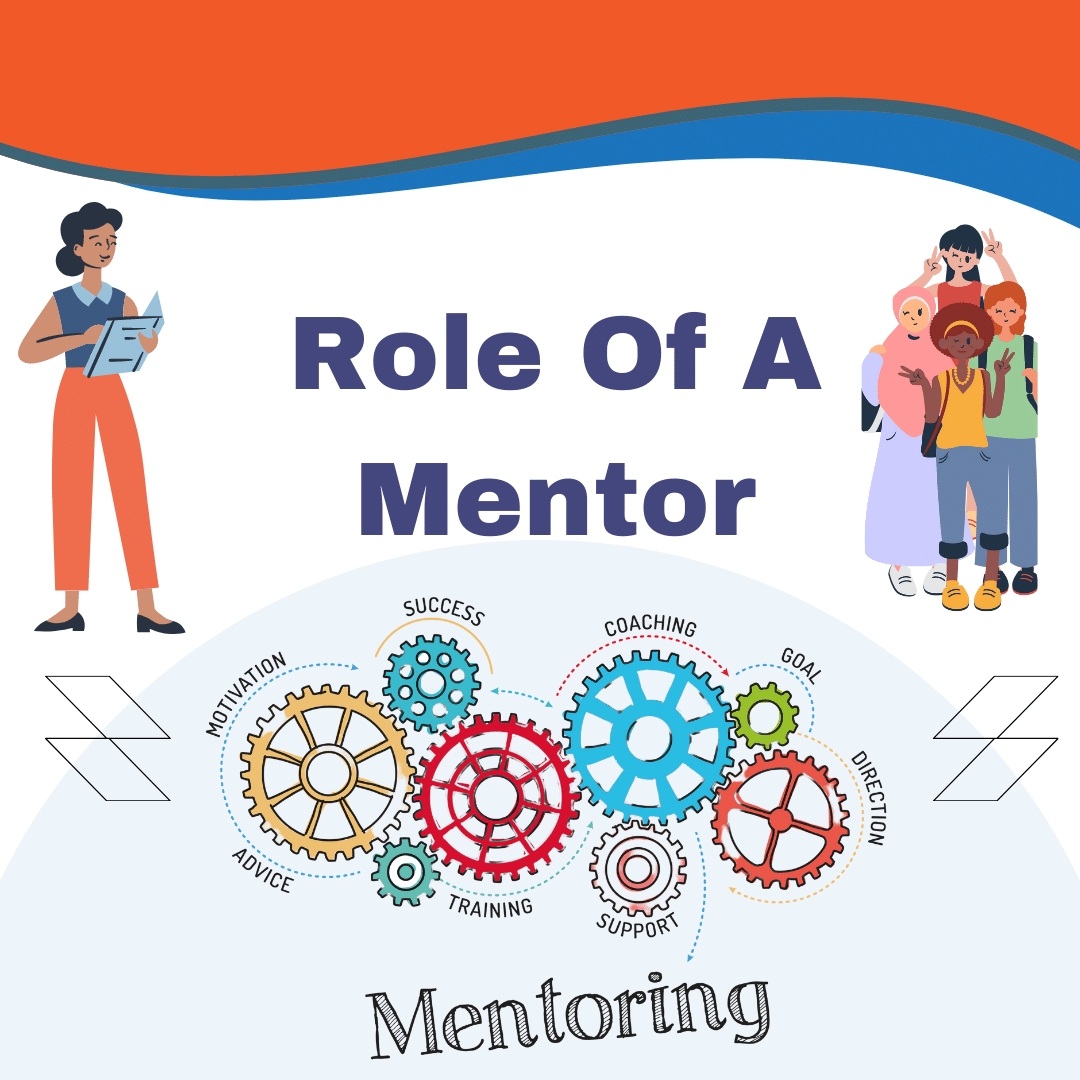 Illustration showing the role of a mentor in guiding and supporting others.